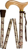 Med Basix Billfish Folding Derby Walking Cane With Adjustable Aluminum Shaft and Brass Collar