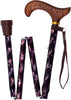 Med Basix Deer Folding Derby Walking Cane With Adjustable Aluminum Shaft and Brass Collar