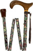 Med Basix Hunters Camo Folding Derby Walking Cane With Adjustable Aluminum Shaft and Brass Collar
