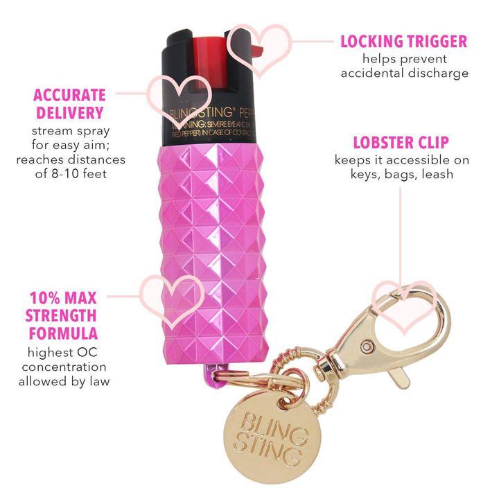Bling Sting Studded Pepper Spray - Fashionable Defense – Fashionable Canes