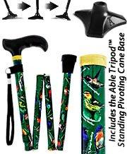 Royal Canes American Songbird Folding Adjustable Designer Derby Cane w/ Able Tri Pod Base