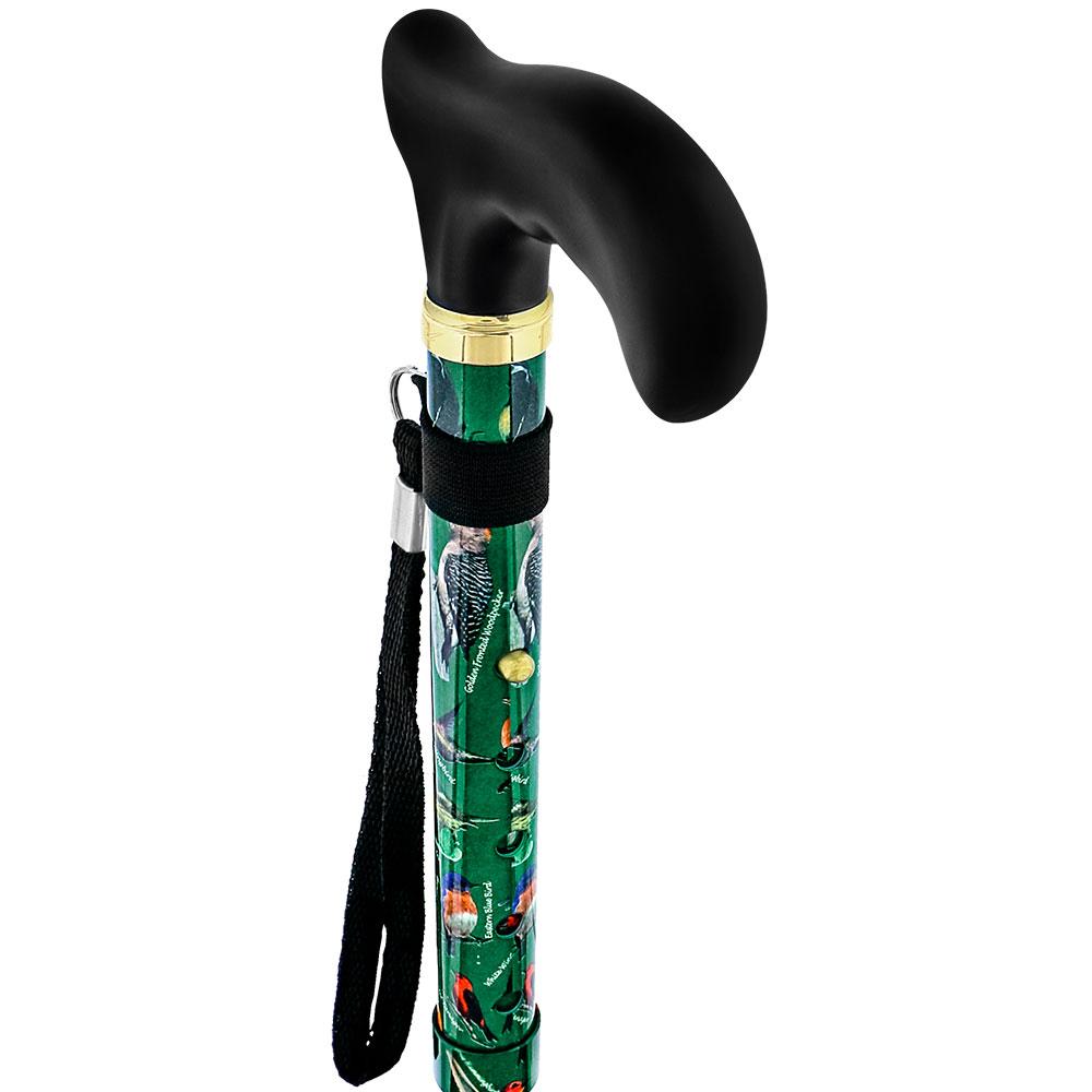 Royal Canes American Songbird Folding Adjustable Designer Derby Cane w/ Able Tri Pod Base