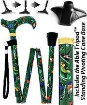 Royal Canes American Songbird Folding Adjustable Designer Derby Cane with Able Tri Pod Base