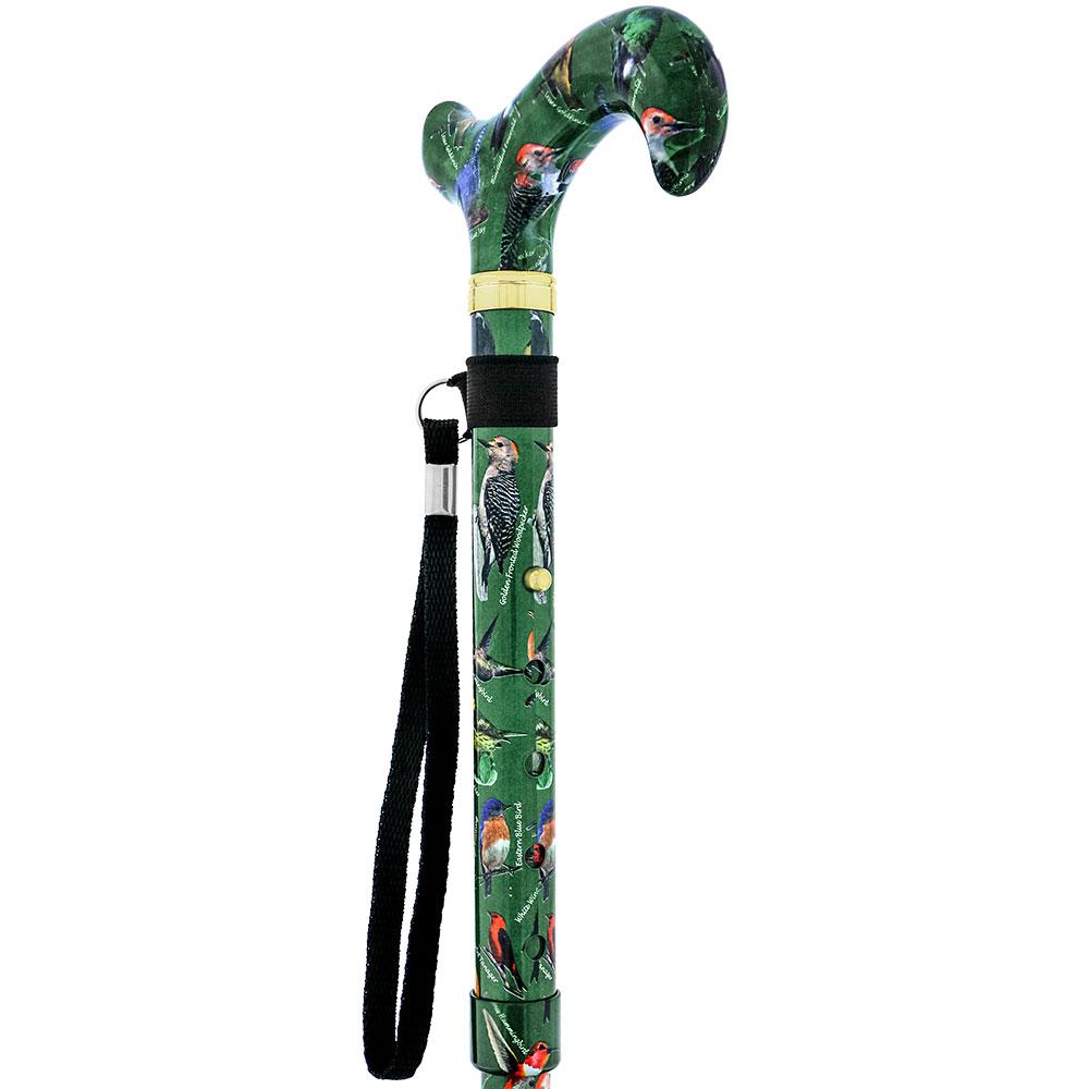 Royal Canes American Songbird Folding Adjustable Designer Derby Cane with Able Tri Pod Base