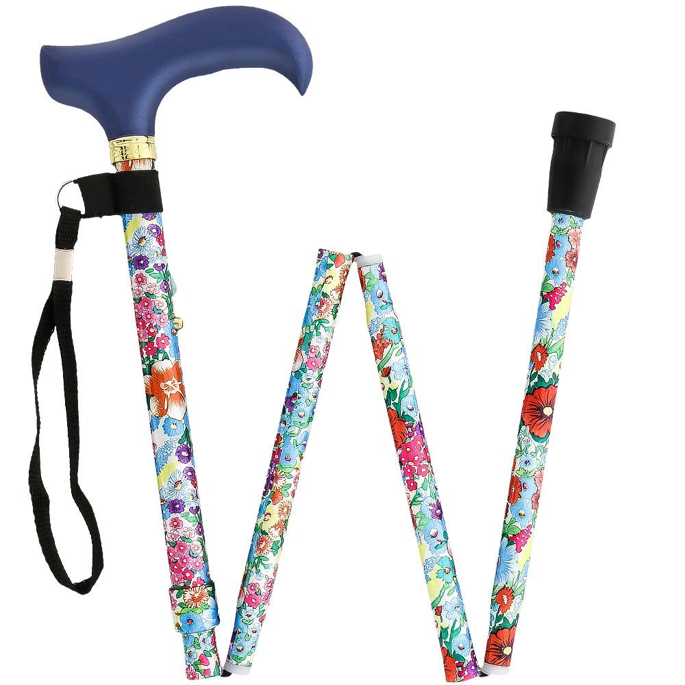 Royal Canes Beautiful Bouquet Adjustable Folding Cane w/ Able Tri Pod Base