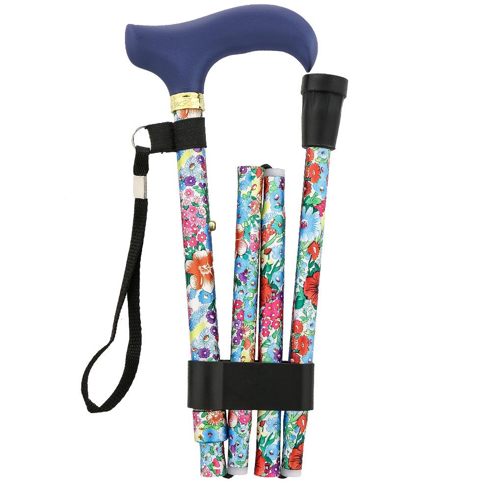 Royal Canes Beautiful Bouquet Adjustable Folding Cane w/ Able Tri Pod Base