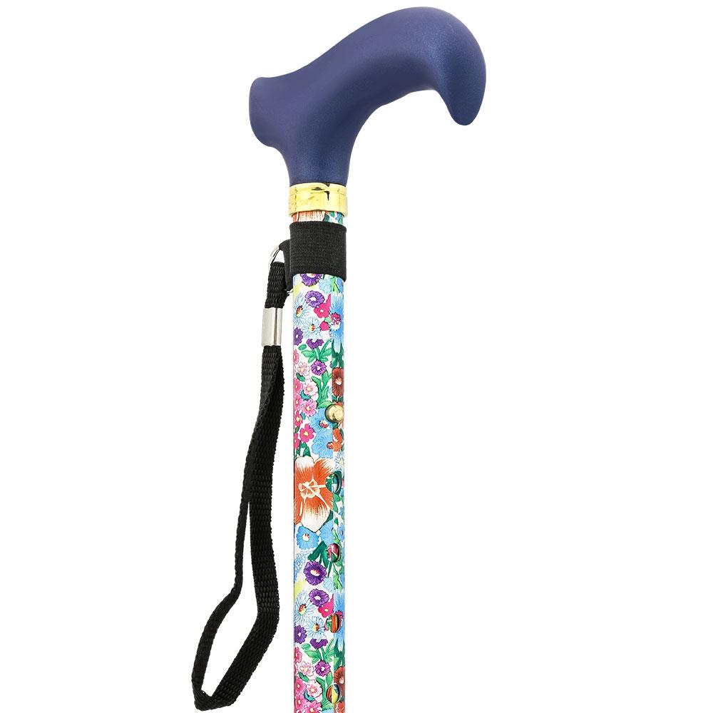 Royal Canes Beautiful Bouquet Adjustable Folding Cane w/ Able Tri Pod Base