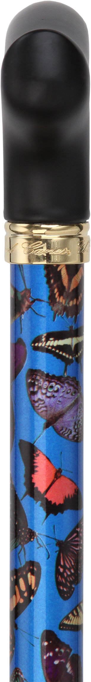 Royal Canes Blue Skies Butterfly Adjustable Derby Walking Cane w/ Able Tri Pod Base