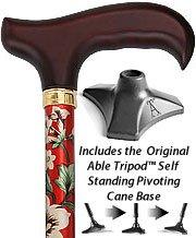 Royal Canes Crimson Beauty Standard Adjustable Cane w/ Able Tri Pod Base