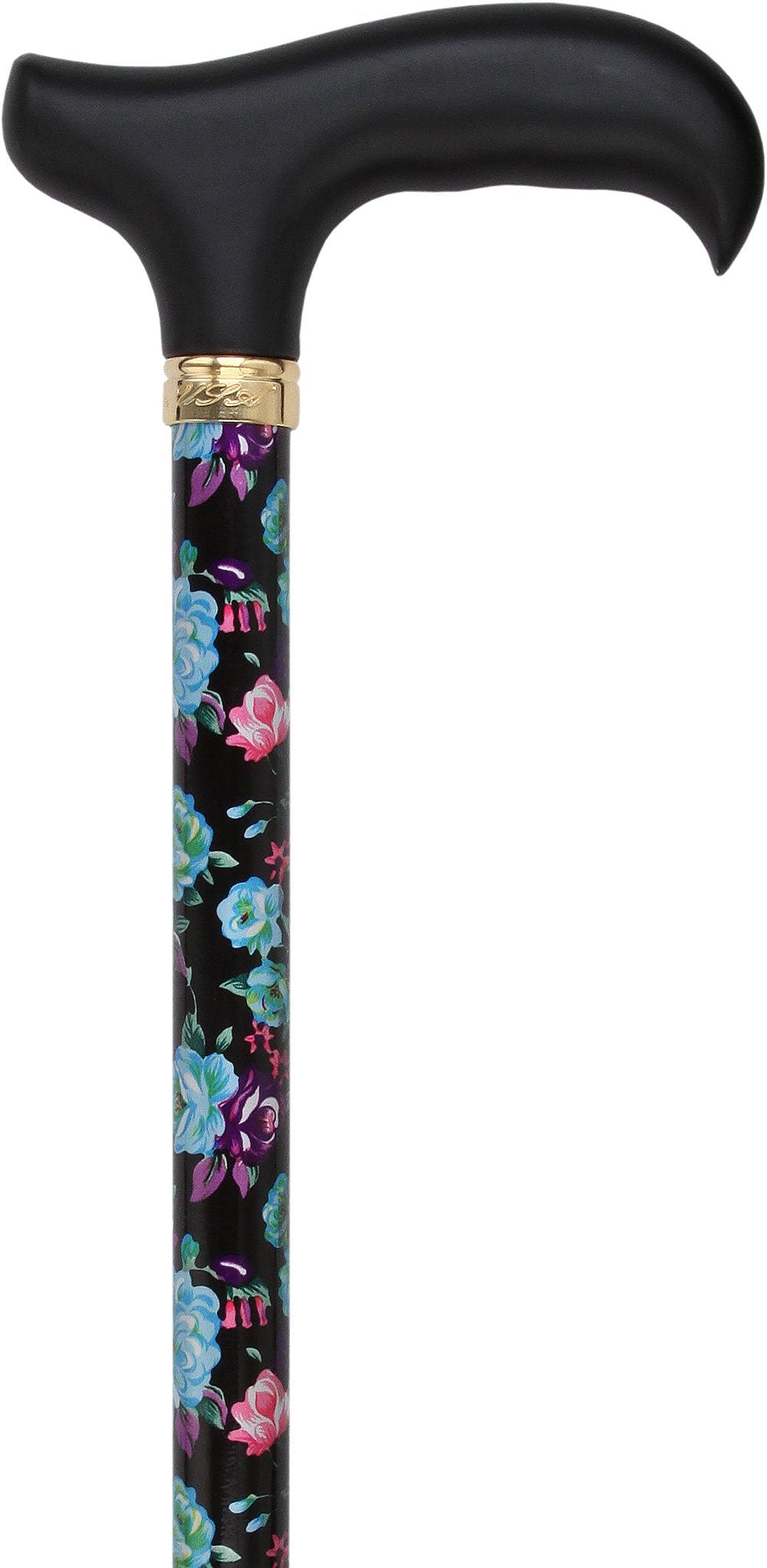 Royal Canes Midnight Bloom Standard Adjustable Cane w/ Able Tri Pod Base