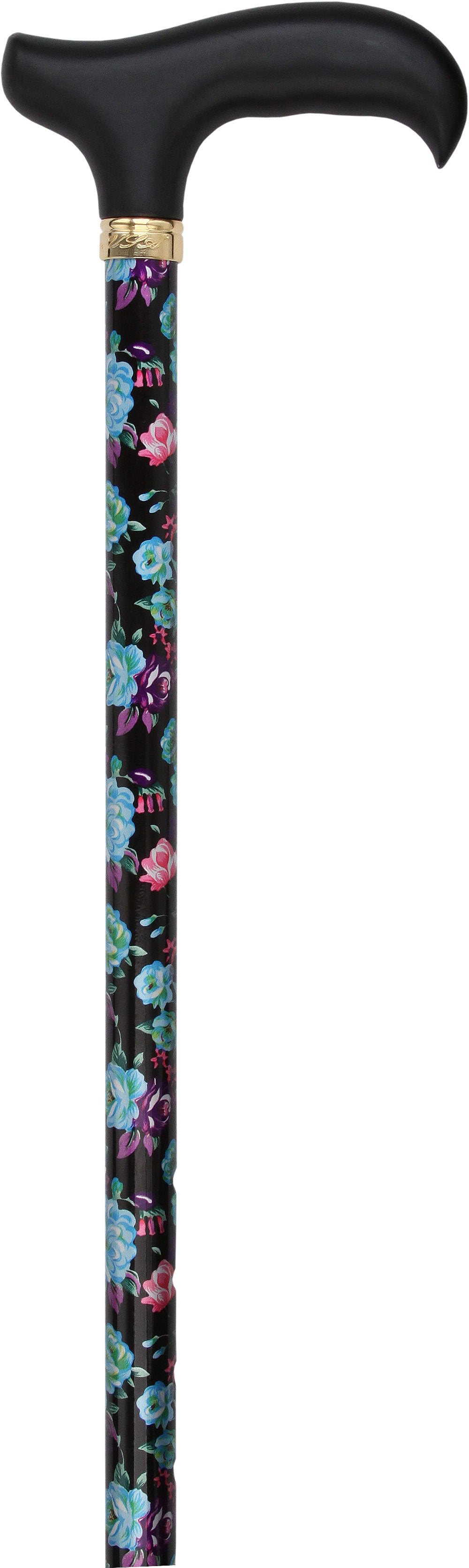 Royal Canes Midnight Bloom Standard Adjustable Cane w/ Able Tri Pod Base