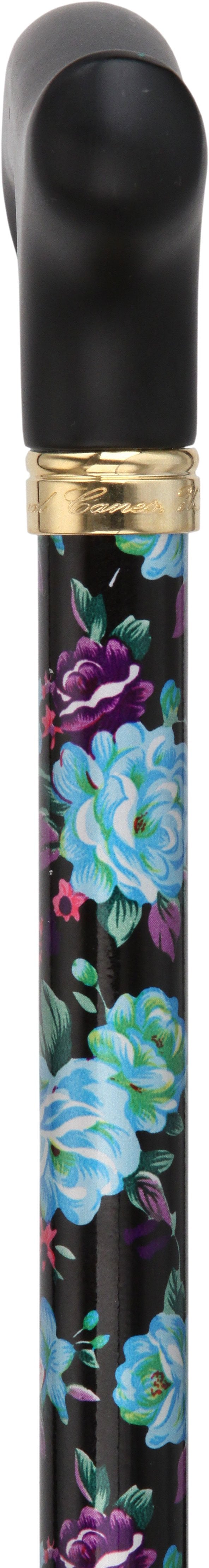 Royal Canes Midnight Bloom Standard Adjustable Cane w/ Able Tri Pod Base