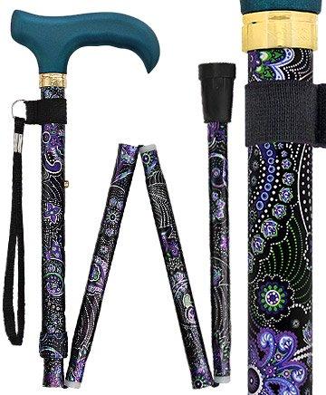 Royal Canes Purple Majesty Folding Adjustable Designer Derby w/ Able Tri Pod Base