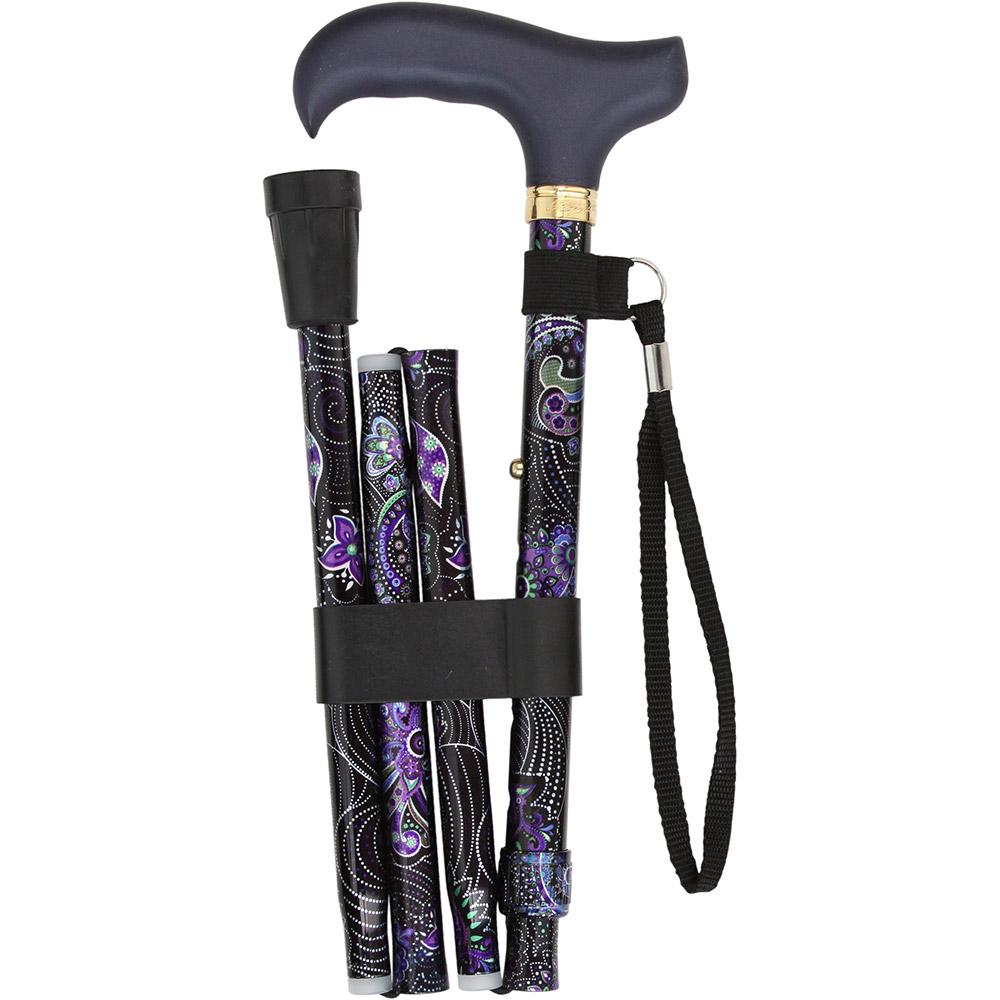 Royal Canes Purple Majesty Folding Adjustable Designer Derby w/ Able Tri Pod Base