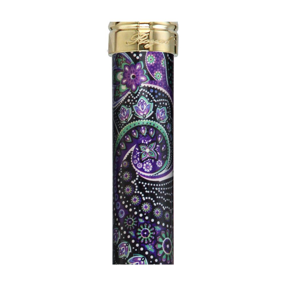 Royal Canes Purple Majesty Folding Adjustable Designer Derby w/ Able Tri Pod Base