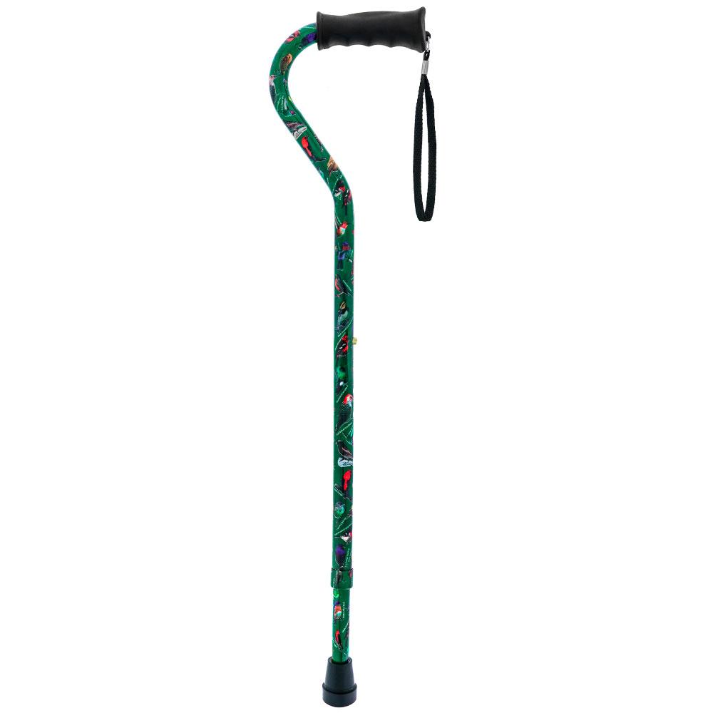 Royal Canes American Songbird Aluminum Adjustable Offset Walking Cane w/ Able Tripod Base