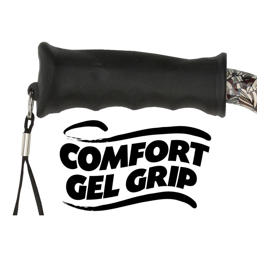Royal Canes Bahama Leaf Adjustable Offset Walking Cane w/ Comfort Grip and Able Tripod Base