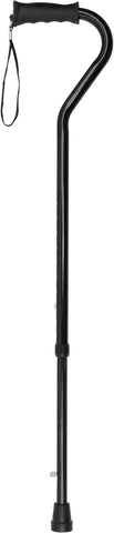 Royal Canes Black Adjustable Offset Walking Cane With Comfort Grip and Retractable Ice Tip
