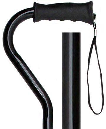 Royal Canes Black Aluminum Adjustable Offset Walking Cane