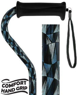 Royal Canes Blue Reflection Offset Adjustable Walking Cane w/ Comfort Grip 2.0