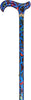 Royal Canes Blue Skies Butterfly Designer Adjustable Derby Walking Cane with Engraved Collar