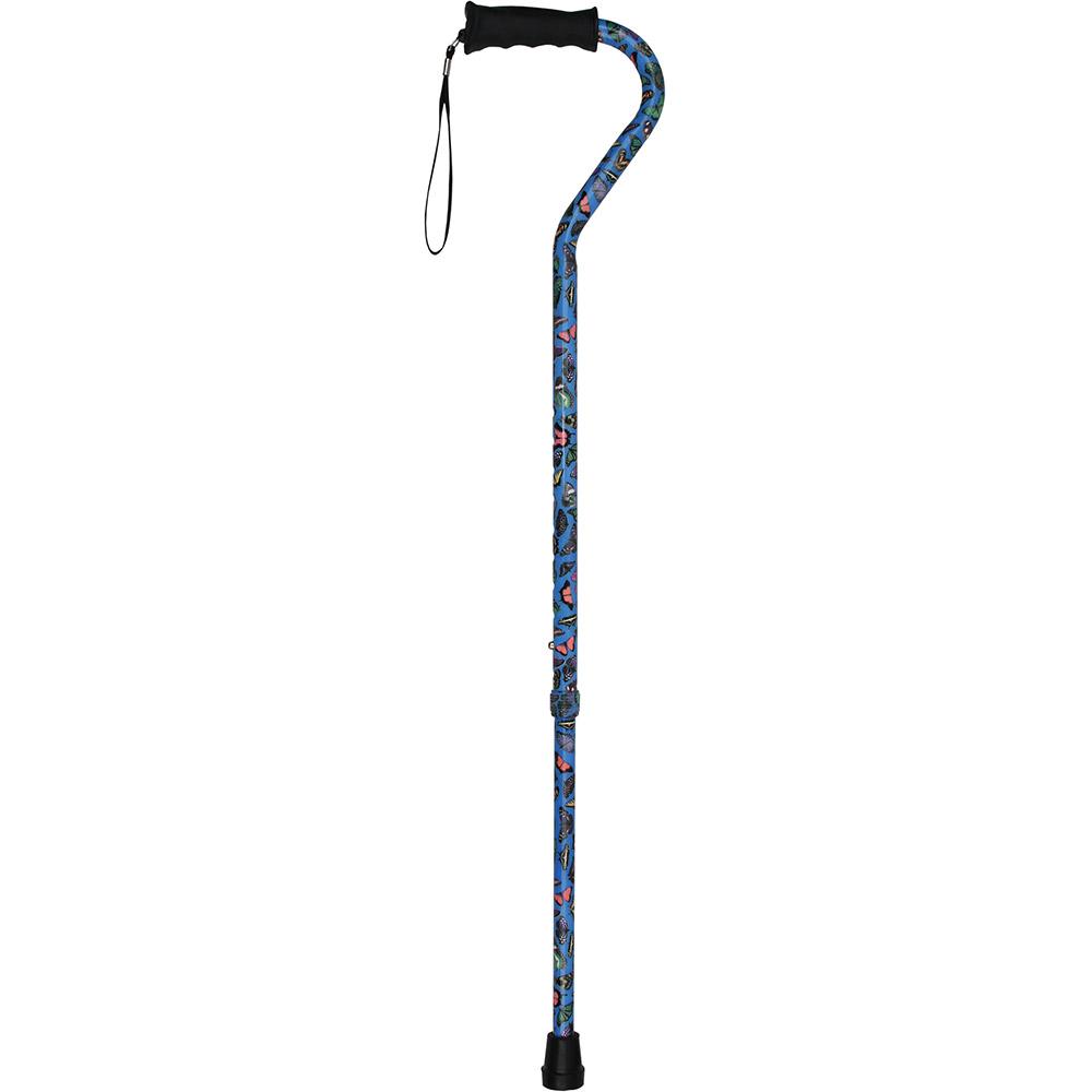 Royal Canes Butterfly Adjustable Offset Walking Cane w/ Comfort Grip and Able Tripod Base
