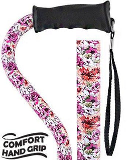 Royal Canes Daisy Meadows Offset Walking Cane with Comfort Grip