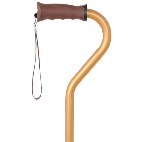 Royal Canes Gold Offset Adjustable Walking Cane w/ Comfort Grip and Able Tripod Base