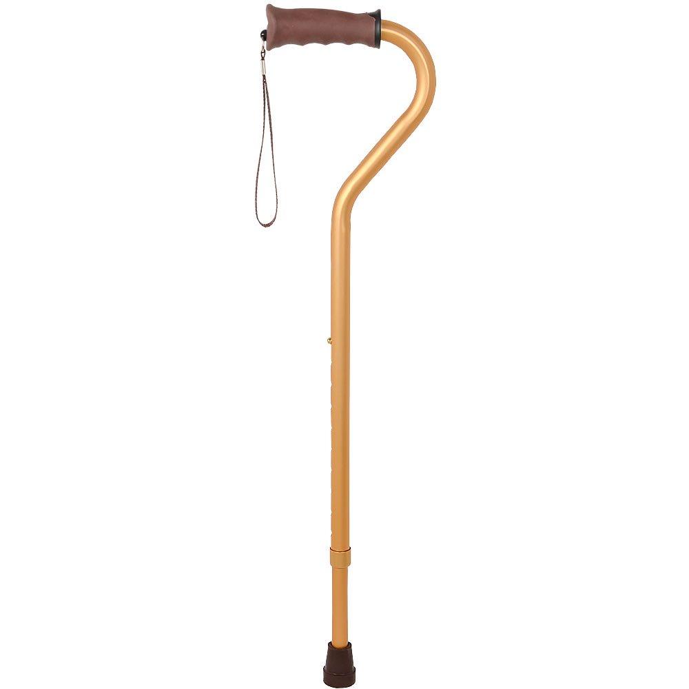 Royal Canes Gold Offset Adjustable Walking Cane w/ Comfort Grip and Able Tripod Base
