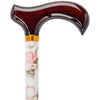 Royal Canes Pink and White Floral Standard Adjustable Derby Walking Cane with Brass Collar