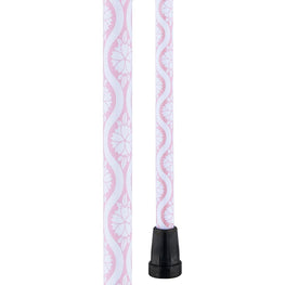Royal Canes Pink Pastel Rose Adjustable Designer Derby Walking Cane with Engraved Collar
