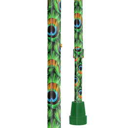 Royal Canes Pretty Peacock Offset Adjustable Walking Cane w/ Comfort Grip 2.0