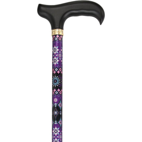 Royal Canes Pretty Purple Adjustable Derby Walking Cane with Engraved Collar