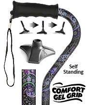 Royal Canes Purple Majesty Adjustable Offset Walking Cane w/ Comfort Grip and Able Tripod Base