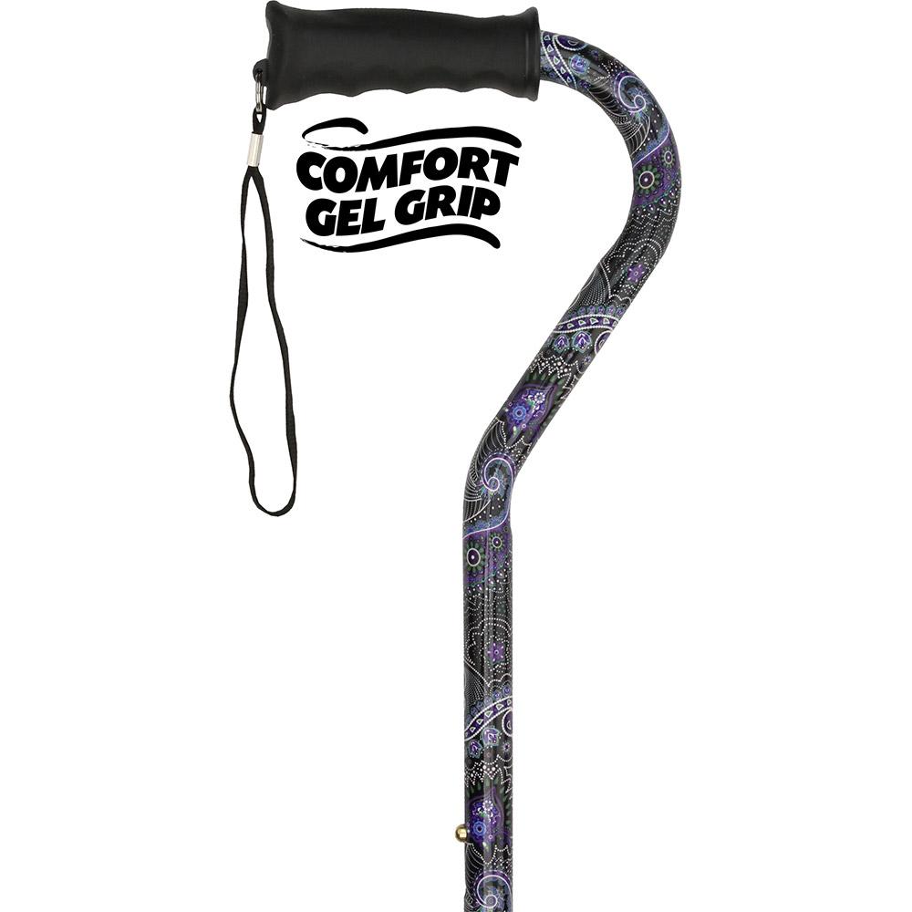 Royal Canes Purple Majesty Adjustable Offset Walking Cane w/ Comfort Grip and Able Tripod Base