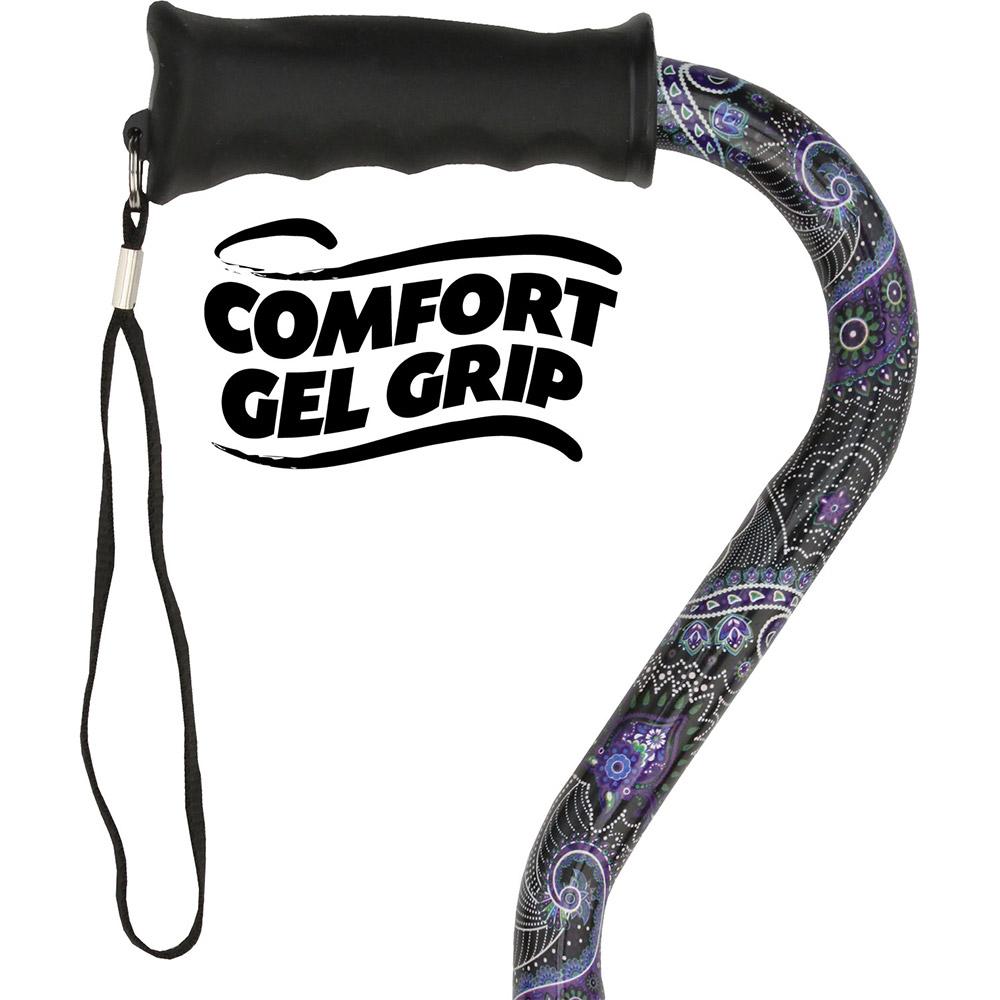 Royal Canes Purple Majesty Adjustable Offset Walking Cane w/ Comfort Grip and Able Tripod Base