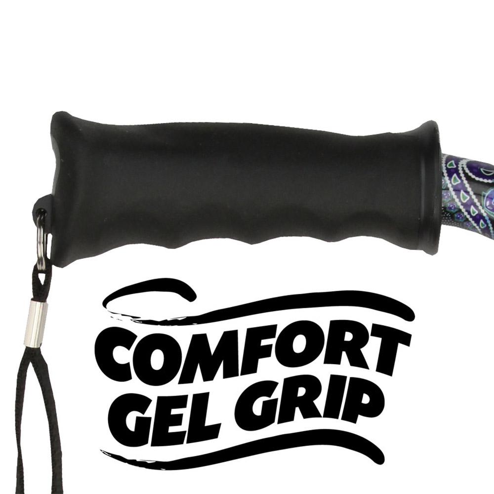Royal Canes Purple Majesty Adjustable Offset Walking Cane w/ Comfort Grip and Able Tripod Base