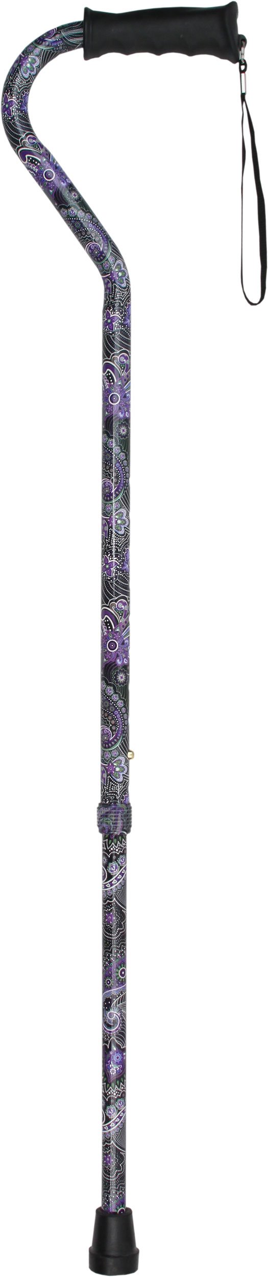 Royal Canes Purple Majesty Adjustable Offset Walking Cane w/ Comfort Grip and Able Tripod Base