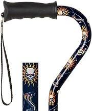 Royal Canes Skull and Snakes Offset Walking Cane with Comfort Grip