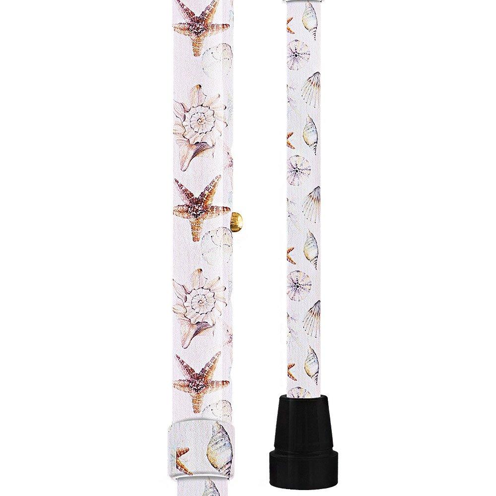 Royal Canes Watercolor Seashells Designer Derby Adjustable Cane