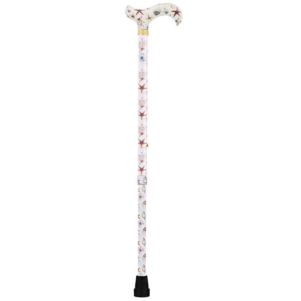 Royal Canes Watercolor Seashells Designer Derby Adjustable Cane