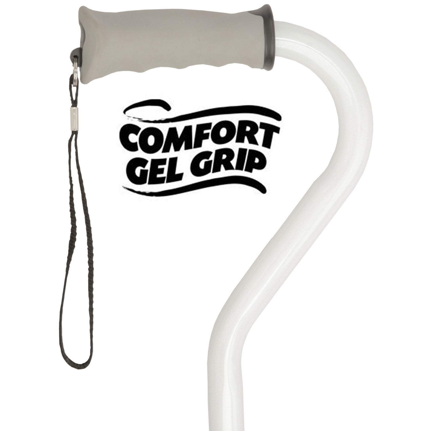 Royal Canes White Aluminum Offset Walking Cane w/ Comfort Grip and Able Tripod Base