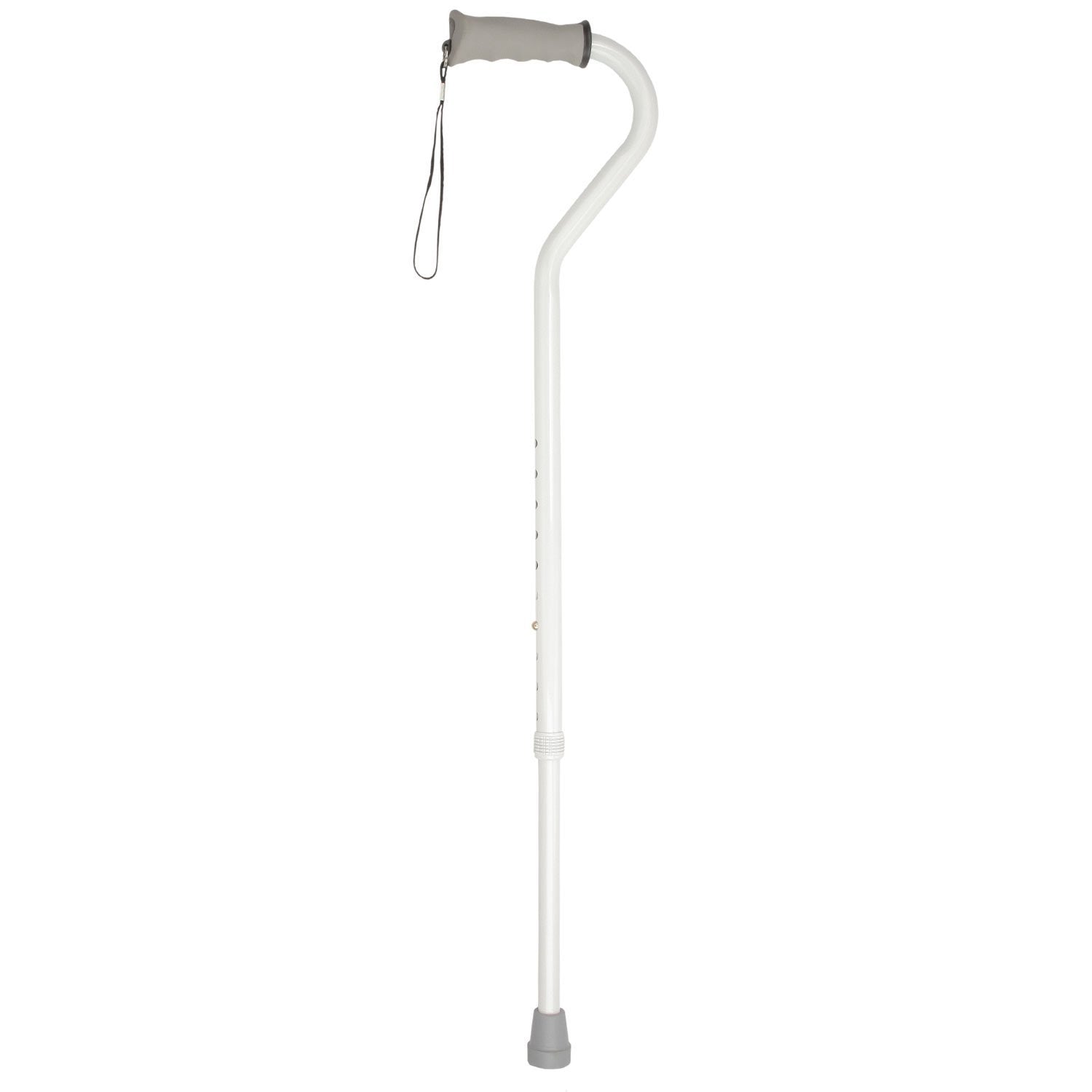 Royal Canes White Aluminum Offset Walking Cane w/ Comfort Grip and Able Tripod Base
