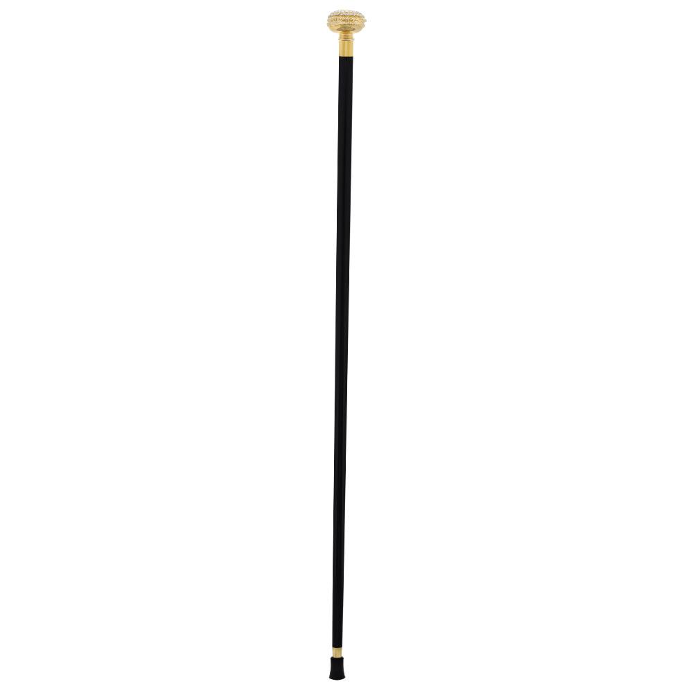 Royal Canes Gold Plated Maccaron with Swarovski Elements Knob Handle Walking Cane w/ Black Beechwood Shaft