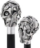 Royal Canes Silver 925r Crying Web Skull and Snakes Walking Cane w/ Black Beechwood Shaft