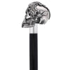 Royal Canes Silver 925r Crying Web Skull and Snakes Walking Cane w/ Black Beechwood Shaft