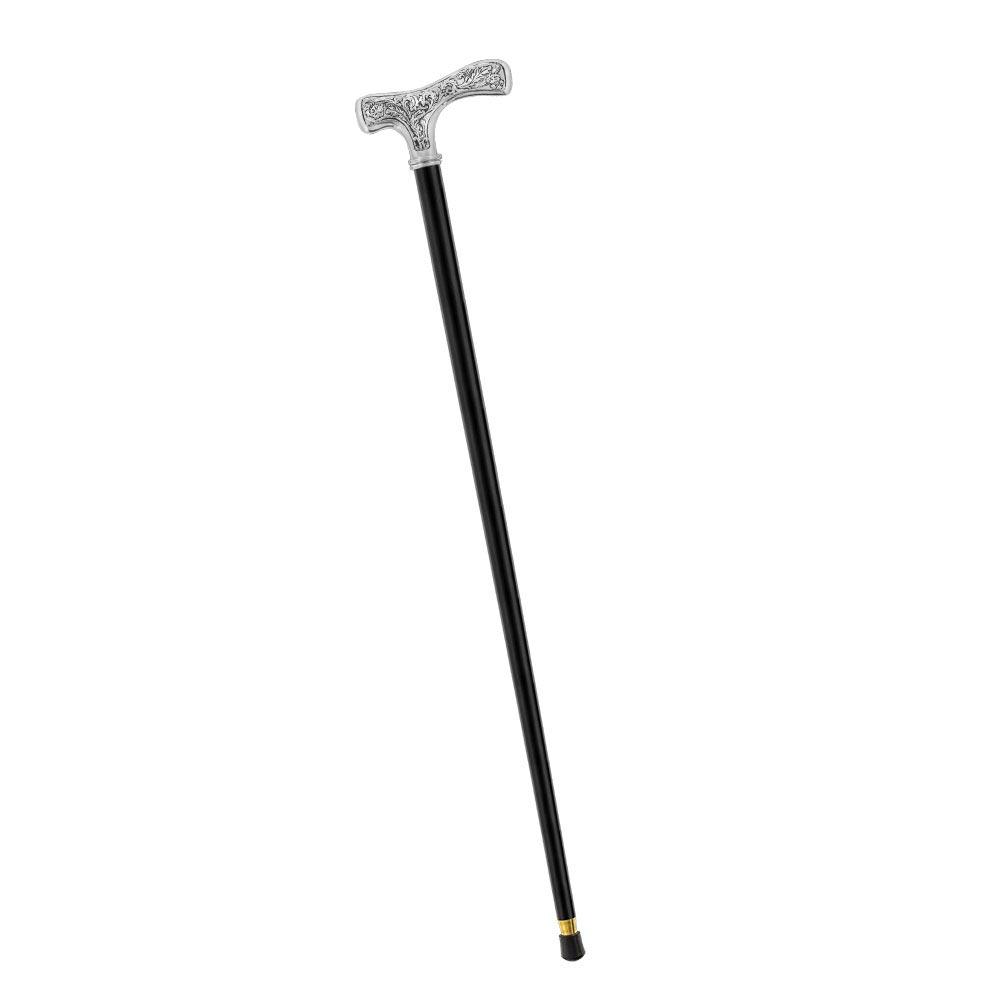 Royal Canes Silver 925r Embossed Fritz Handle With Black Beechwood Shaft
