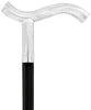 Royal Canes Silver 925r Harmoniously Poised Fritz Walking Cane w/ Black Beechwood Shaft & Collar