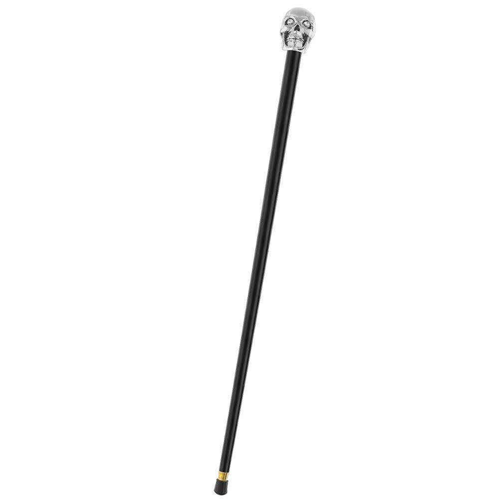 Royal Canes Silver 925r Skull Walking Stick with Swarovski Crystal Eyes and Black Beechwood Shaft
