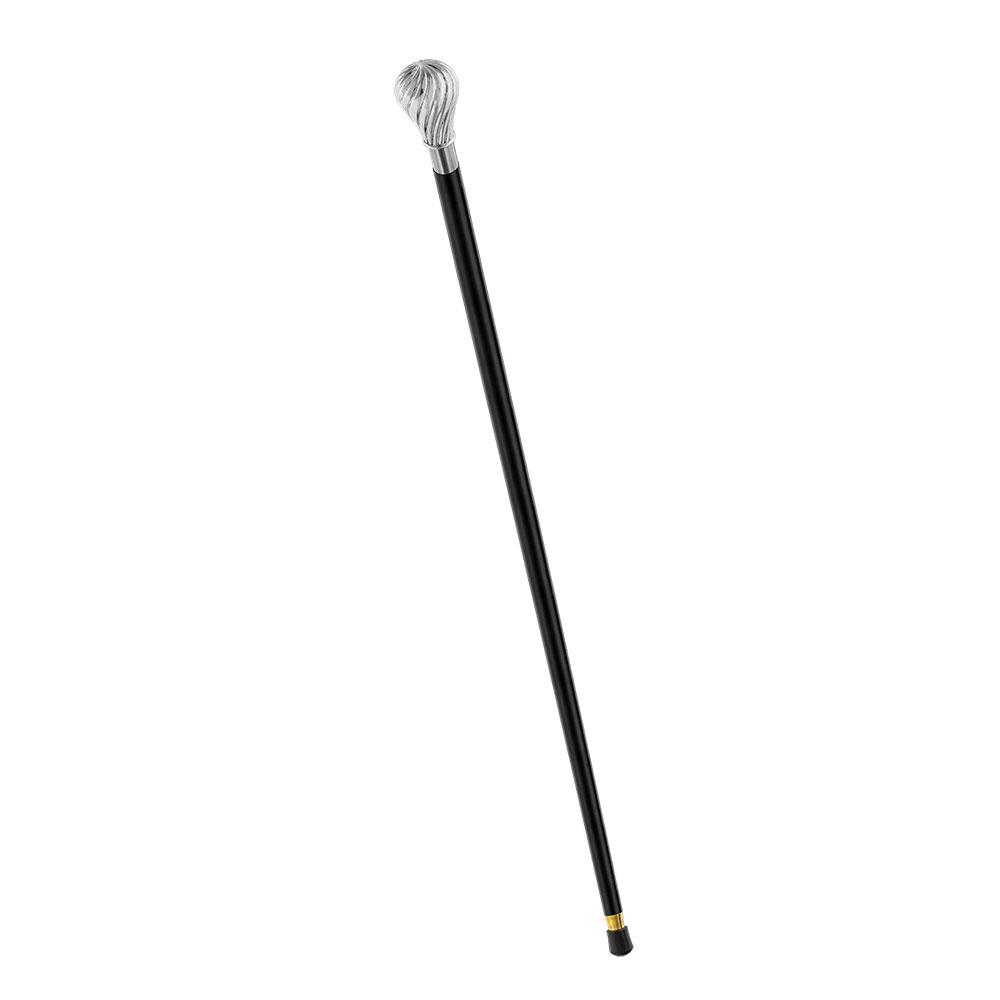 Royal Canes Silver 925r Spiral Bulb Knob Walking Stick with Black Beechwood Shaft